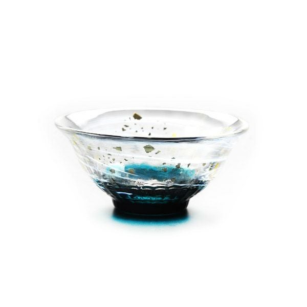 津軽びいどろ 金彩盃 爽華（さやか） 初夏（しょか） 木箱入 グリーン F-71848