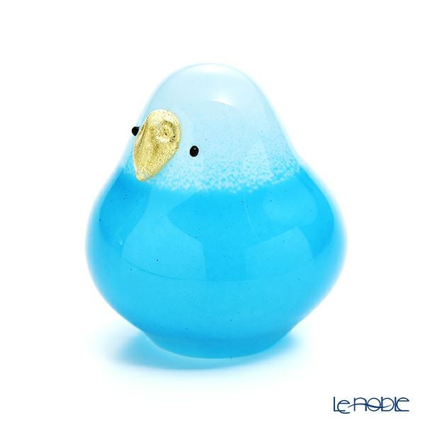 石塚硝子 わたしの家族 オブジェ セキセイ 丸 あお F-71974