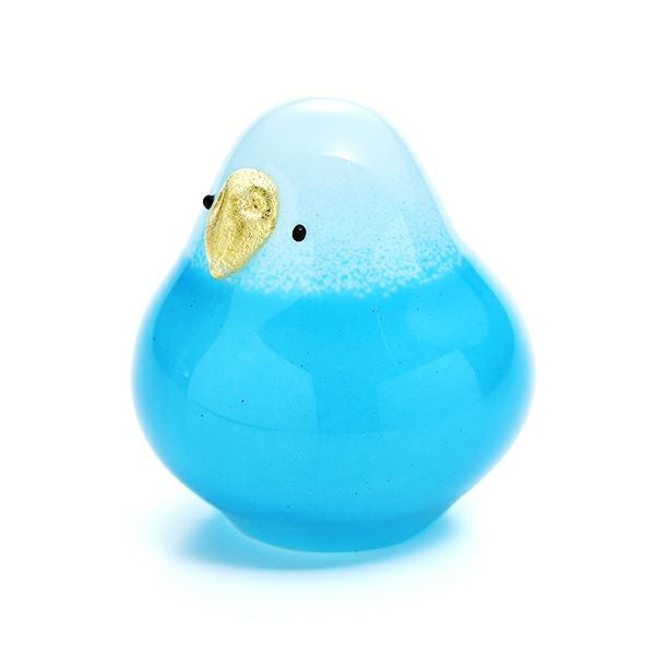 石塚硝子 わたしの家族 オブジェ セキセイ 丸 あお F-71974