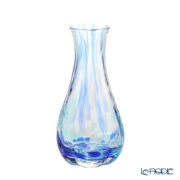 津軽びいどろ 一輪挿し／花瓶（花器） 花ひかり シーブルー 150mm F-79796