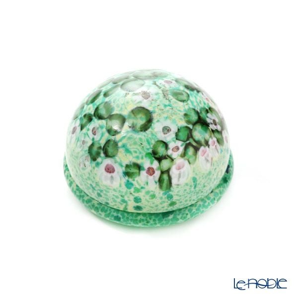 【1点限り】津軽びいどろ 大川薫工房 香合 グリーン OK18-3052