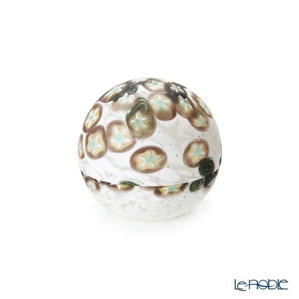 【1点限り】津軽びいどろ 大川薫工房 香合 ブラック／ホワイト OK16-3073