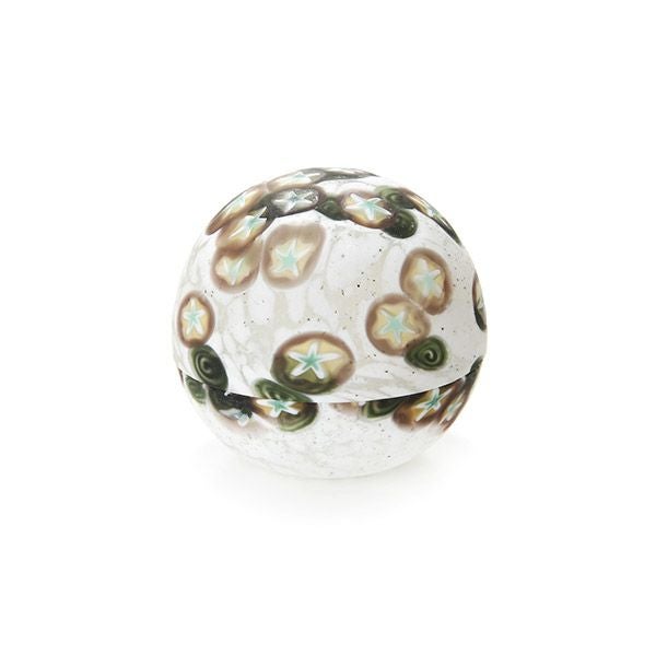 【1点限り】津軽びいどろ 大川薫工房 香合 ブラック／ホワイト OK16-3073