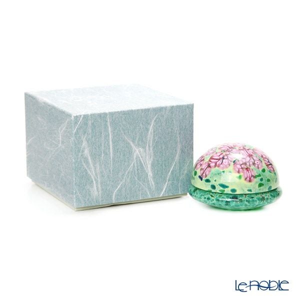 【1点限り】津軽びいどろ 大川薫工房 香合 グリーン／ピンク OK18-3054