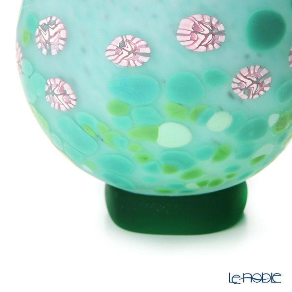 【1点限り】津軽びいどろ 大川薫工房 香炉 グリーン／ピンク OK17-3029