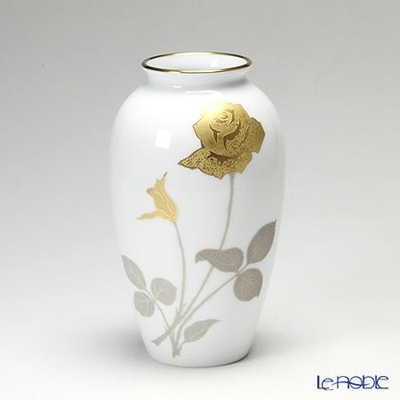 大倉陶園 金蝕バラ 花瓶 23cm 2A／2016