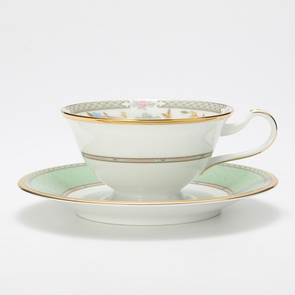 ノリタケ ヨシノ 9983J／Y59587 ティー・コーヒー兼用 碗皿 グリーン