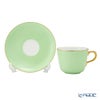 大倉陶園 色蒔き ティーカップ＆ソーサー／モーニング碗皿 295ml ライトグリーン 1051／26C
