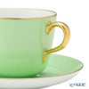 大倉陶園 色蒔き ティーカップ＆ソーサー／モーニング碗皿 295ml ライトグリーン 1051／26C