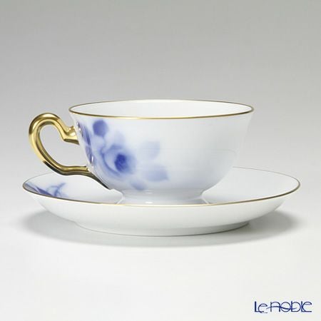大倉陶園 ブルーローズ ティー碗皿（カップ＆ソーサー） 8011／6C