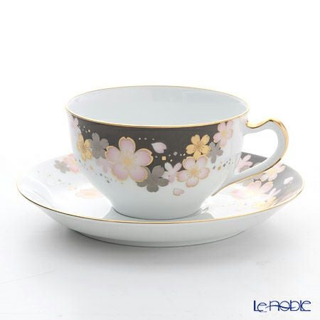 大倉陶園 友禅桜 ティー・コーヒー碗皿（カップ＆ソーサー） 1C／A682-2