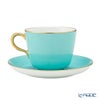 大倉陶園 色蒔き ティーカップ＆ソーサー／モーニング碗皿 295ml ライトブルー 1261／26C