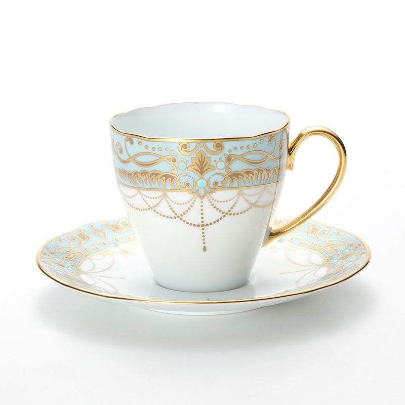 ノリタケ オマージュコレクション H-772J／T2403 コーヒー碗皿（藍白絵唐草文）