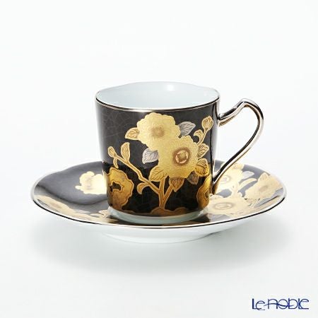 ノリタケ オマージュコレクション H-767J／T2404 デミタス碗皿（黒絵薔薇文）