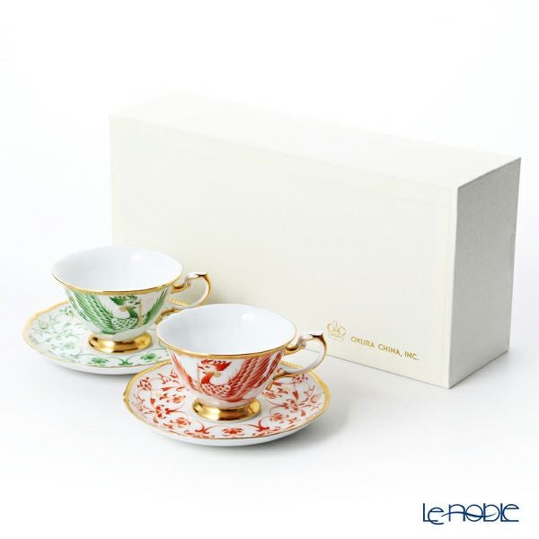 大倉陶園 鳳凰 70CR／E228 碗皿ペアセット