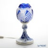 大倉陶園 ブルーローズ × カガミクリスタル 江戸切子 ブルー ランプスタンド 57LQ635／8011-mlB 白熱灯電球仕様
