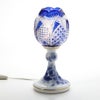 大倉陶園 ブルーローズ × カガミクリスタル 江戸切子 ブルー ランプスタンド 57LQ635／8011-mlB 白熱灯電球仕様