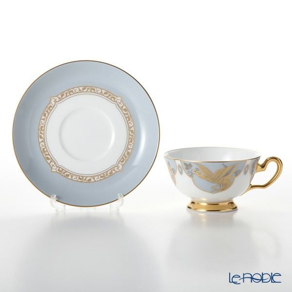 大倉陶園 鳳凰榮白樺紋 碗皿ペアセット 6CR／A946-1