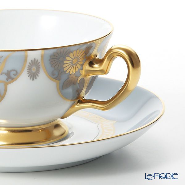 大倉陶園 鳳凰榮白樺紋 碗皿ペアセット 6CR／A946-1