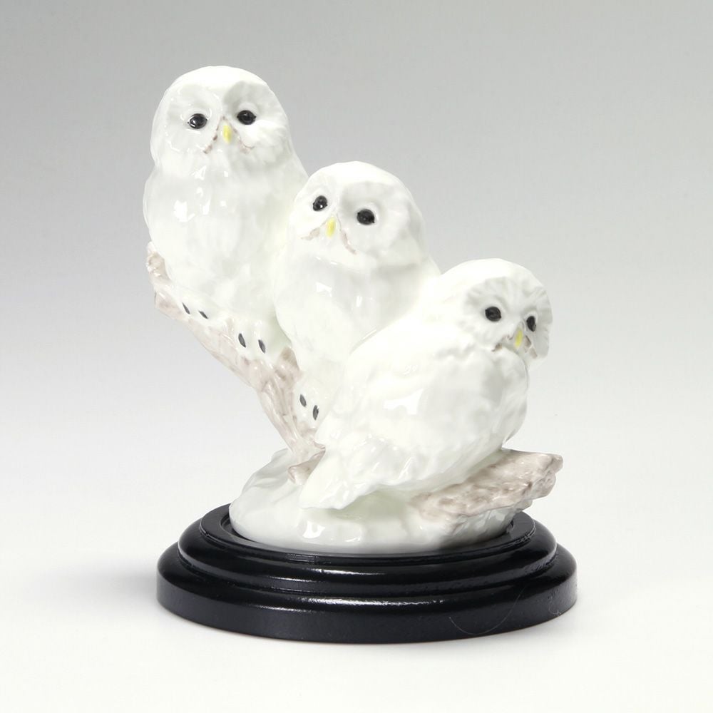 ノリタケ スタジオコレクション AC182／K122 置物 ふくろう三兄弟 H14.5cm（台付）