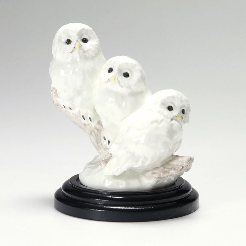 ノリタケ スタジオコレクション AC182／K122 置物 ふくろう三兄弟 H14.5cm（台付）