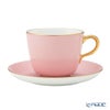 大倉陶園 色蒔き ティーカップ＆ソーサー／モーニング碗皿 295ml ピンク 1091-1／26C