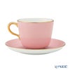大倉陶園 色蒔き ティーカップ＆ソーサー／モーニング碗皿 295ml ピンク 1091-1／26C
