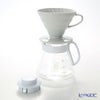 ハリオ V60用 セラミックドリッパー02セット XVDD-3012W 1～4杯用 【計量スプーン＆ペーパーフィルター 100枚付】