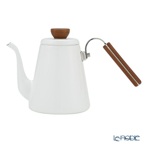 ハリオ ボナ・琺瑯ドリップケトル BDK-80-W 実用容量800ml【直火・IH用】