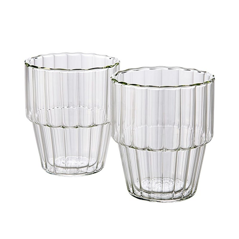 ハリオ ダブルウォールスタックグラス ライン 2個セット 300ml HWS-4012-M