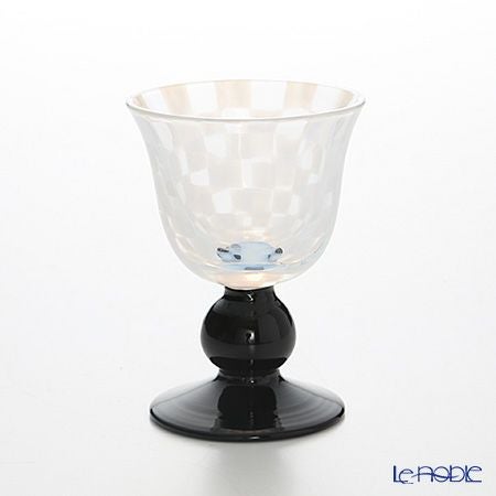 廣田硝子 大正浪漫硝子 TR-12-1B 酒盃 市松 黒 60ml 低