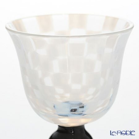 廣田硝子 大正浪漫硝子 TR-12-1B 酒盃 市松 黒 60ml 低