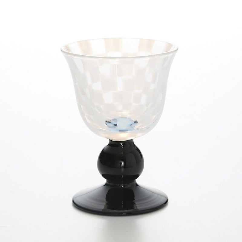 廣田硝子 大正浪漫硝子 TR-12-1B 酒盃 市松 黒 60ml 低