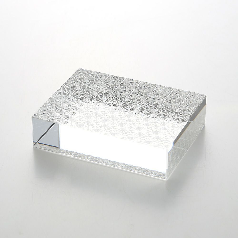 廣田硝子 切子紋様文鎮 菊繋ぎ EDO-22