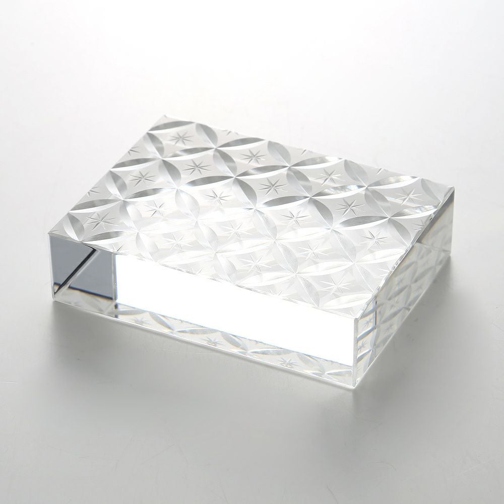 廣田硝子 切子紋様文鎮 七宝 EDO-25