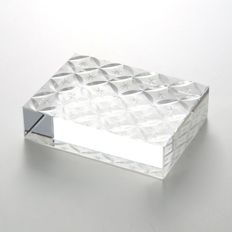 廣田硝子 切子紋様文鎮 七宝 EDO-25