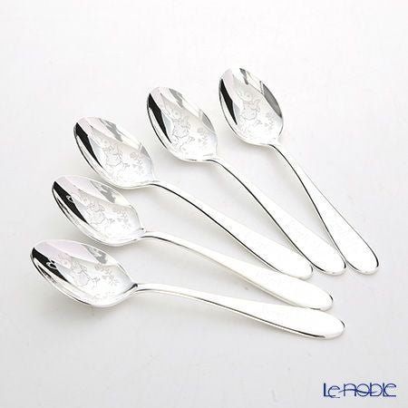 ピーターラビット PR-0250 皿中レーザー ティースプーン（銀仕上） 5本セット