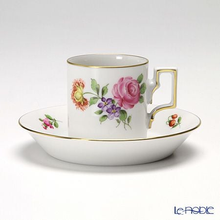 アウガルテン（AUGARTEN） シンプルブーケ（5052C） ピンクのバラ モカカップ＆ソーサー ハプスブルク（059）