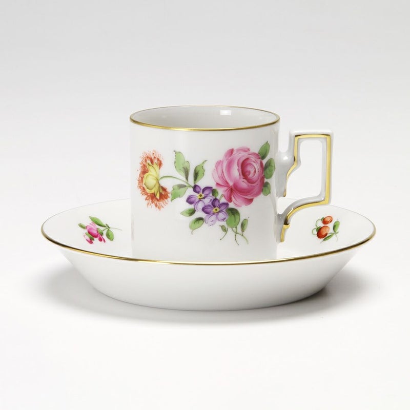 アウガルテン（AUGARTEN） シンプルブーケ（5052C） ピンクのバラ モカカップ＆ソーサー ハプスブルク（059）