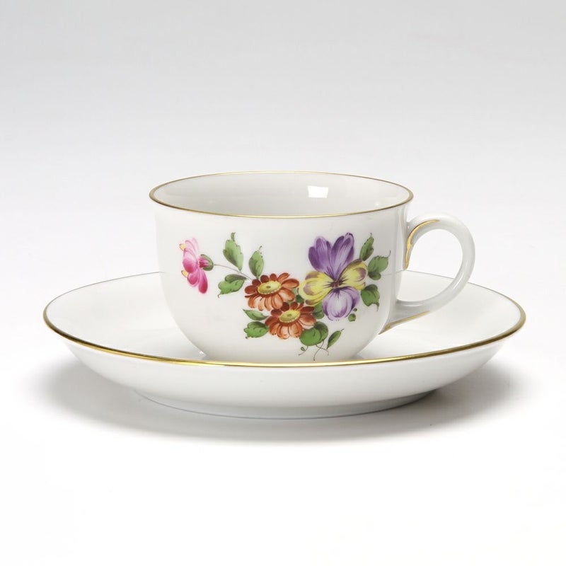 アウガルテン（AUGARTEN） シンプルブーケ（5052D） パンジー モカカップ＆ソーサー 80ml（001）