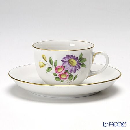 アウガルテン（AUGARTEN） シンプルブーケ（5052F） エゾギク（アスター） モカカップ＆ソーサー 80ml（001）