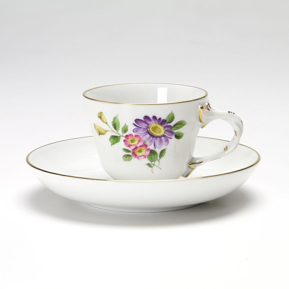 アウガルテン（AUGARTEN） シンプルブーケ（5052F） エゾギク（アスター） モカカップ＆ソーサー ロココ（070）