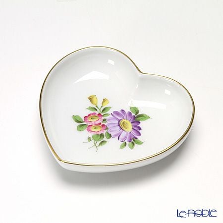 アウガルテン（AUGARTEN） シンプルブーケ（5052F） エゾギク（アスター） ハートディッシュ 10cm（862）