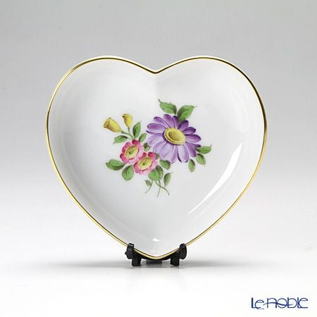 アウガルテン（AUGARTEN） シンプルブーケ（5052F） エゾギク（アスター） ハートディッシュ 10cm（862）