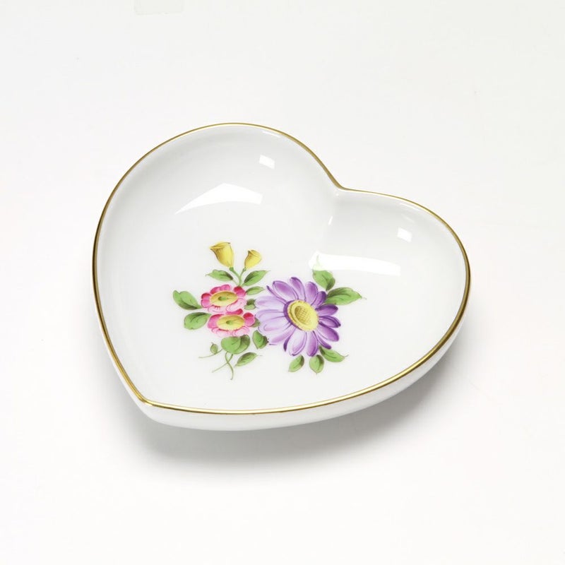 アウガルテン（AUGARTEN） シンプルブーケ（5052F） エゾギク（アスター） ハートディッシュ 10cm（862）