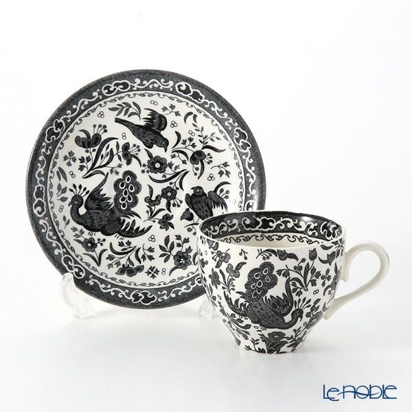 バーレイ ブラックリーガルピーコック ティーカップ＆ソーサー 210ml