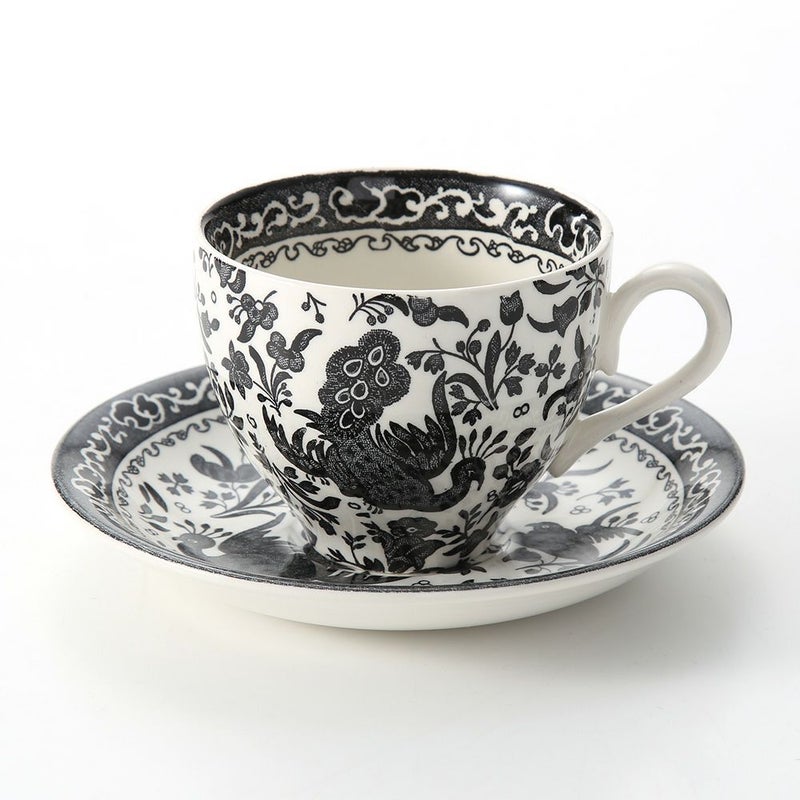 バーレイ ブラックリーガルピーコック ティーカップ＆ソーサー 210ml