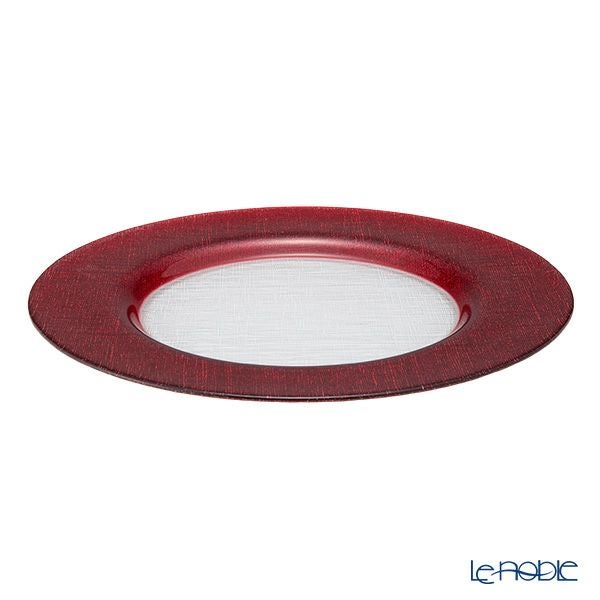 Vetro Felice ヴェトロ フェリーチェ グリッター チャージャープレート 33cm レッド＆クリア