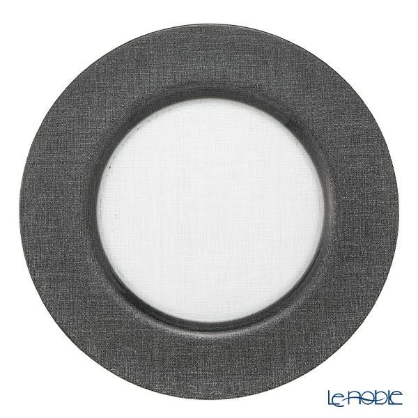 Vetro Felice ヴェトロ フェリーチェ グリッター チャージャープレート 33cm ダークグレイ＆クリア