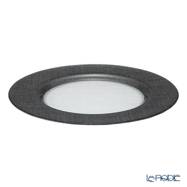 Vetro Felice ヴェトロ フェリーチェ グリッター チャージャープレート 33cm ダークグレイ＆クリア